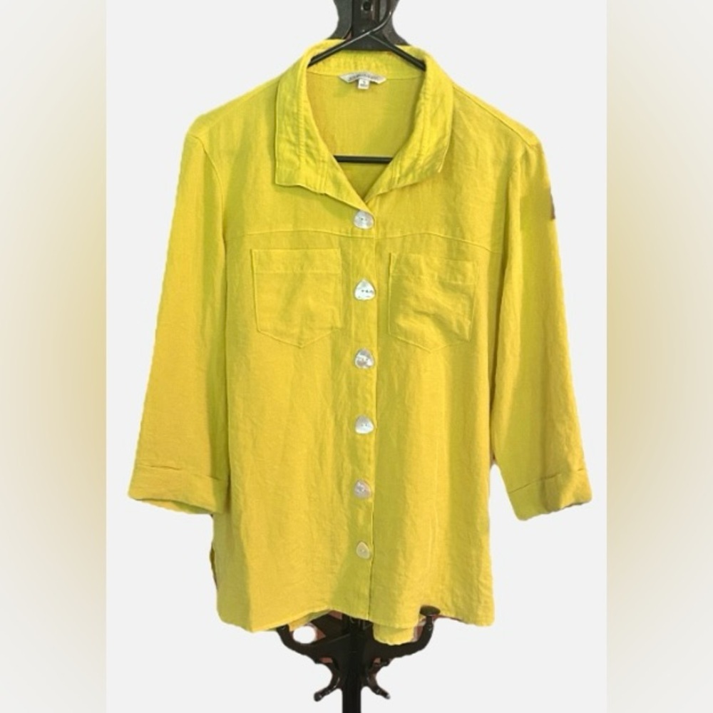 🌼 John Mark Yellow Button Tunic Top Small Boho C… - image 5